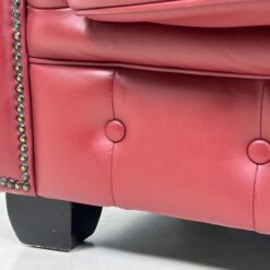 Chesterfield stiliaus natūralios odos trivietė sofa 102x222x80 cm, 47 cm