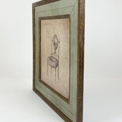Printas “Kėdė” mediniame sendintame rėme 2x46x46 cm