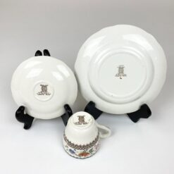 Keramikinis Spode serijos Chinese rose puodelio 110 ml ir dviejų lėkštučių 3 vnt. kompl.