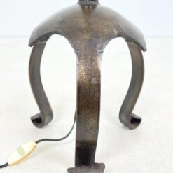Metalinis pastatomas šviestuvas bordo spalvos tekstilės gaubtu 45x45x167 cm