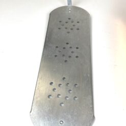 Variuoto metalo žuvies gaminimo indas su dangčiu ir žalvario rankenomis 17x51x13 cm