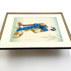 Ant audinio tapytas paveikslas “Geiša” mediniame rėme su stiklu 1,5×48,5×58 cm