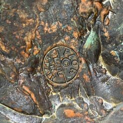 Ispaniška “Paor” bronzinė vyro statula ant medinio postamento 31x39x72 cm
