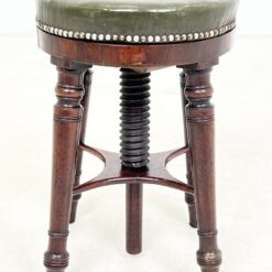 Senovinė reguliuojamo aukščio raudonmedžio pianino kėdutė su oda 33x33x50(+17) cm