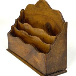 Senovinis trijų dalių stovas laiškams iš riešutmedžio 9×27,5×21 cm
