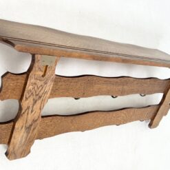 Ąžuolinė sieninė kabykla su septyniais žalvariniais kabliukais 24x98x35 cm
