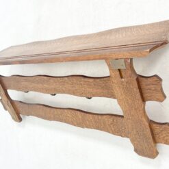 Ąžuolinė sieninė kabykla su septyniais žalvariniais kabliukais 24x98x35 cm