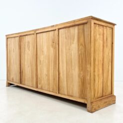 Tikmedžio masyvo keturių stalčių ir keturių durų komoda 52x204x100,5 cm