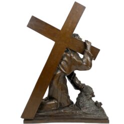 Metalinė Jėzaus Kristaus, nešančio kryžių, statula 20x32x44 cm