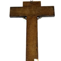Pakabinamas medinis kryžius su metaline Jėzaus Kristaus figūra 7×31,5×43 cm