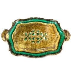 Itališkas florentietiško stiliaus medinis serviravimo padėkliukas 23x35x2,5 cm