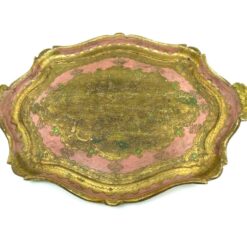 Itališkas florentietiško stiliaus medinis serviravimo padėklas 36,5x50x3,5 cm