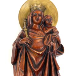 Vokiška Achatit sieninė Švč. Mergelės Marijos su Kūdikėliu Jėzumi statula iš gipso 8x13x38 cm