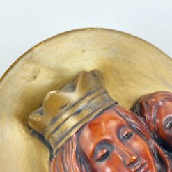 Vokiška Achatit sieninė Švč. Mergelės Marijos su Kūdikėliu Jėzumi statula iš gipso 8x13x38 cm