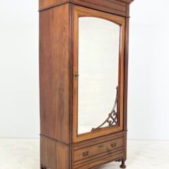 Art Nouveau raudonmedžio spinta su veidrodžiu 60,5x107x215,5 cm