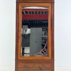 Art Nouveau raudonmedžio spinta su veidrodžiu 60,5x107x215,5 cm