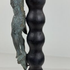 Senovinis pastatomas medinis kryžius su metaline Jėzaus Kristaus figūra 13,5x23x54,5 cm