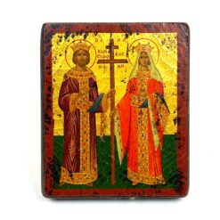 Medinė rankų darbo senovinės ikonos reprodukcija 2x10x11,5 cm