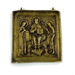 Žalvarinė stačiatikių miniatiūrinė ikona 0,5x6x6,5 cm