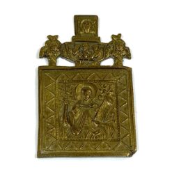 Žalvarinė stačiatikių miniatiūrinė ikona 0,5×5,5×9,5 cm