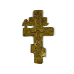 Žalvarinis stačiatikių miniatiūrinis kryžius 0,5x7x11,5 cm