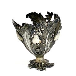 Art Nouveau stiliaus sidabruoto metalo indelis kiaušiniui 5x5x5 cm