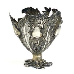 Art Nouveau stiliaus sidabruoto metalo indelis kiaušiniui 5x5x5 cm