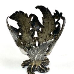 Art Nouveau stiliaus sidabruoto metalo indelis kiaušiniui 5x5x5 cm