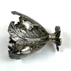 Art Nouveau stiliaus sidabruoto metalo indelis kiaušiniui 5x5x5 cm