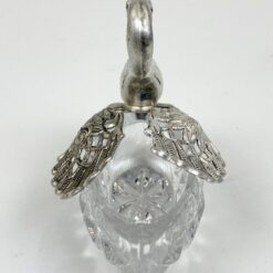 Prieskoninė iš sidabruoto metalo ir stiklo “Gulbė” 8x5x7,5 cm