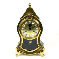 Šveicariškas Comtesse rankų darbo piešiniais dekoruotas mechaninis židinio laikrodis 10,5x21x39 cm