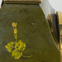 Šveicariškas Comtesse rankų darbo piešiniais dekoruotas mechaninis židinio laikrodis 10,5x21x39 cm