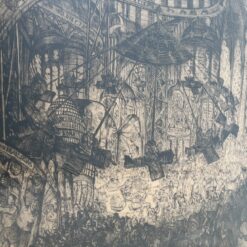 Jac Boonen ofortas “Kermis”, 1933 m., pasirašytas, mediniame rėme su stiklu 2,5x91x87 cm