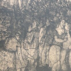 Jac Boonen ofortas “Kermis”, 1933 m., pasirašytas, mediniame rėme su stiklu 2,5x91x87 cm