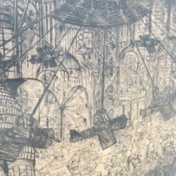 Jac Boonen ofortas “Kermis”, 1933 m., pasirašytas, mediniame rėme su stiklu 2,5x91x87 cm