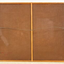 Ant kartono aliejiniais dažais tapytas jūrinės tematikos peizažas mediniame rėme 3x83x67 cm