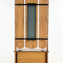 Ąžuolinis prieškambaris su veidrodžiu, kabykla ir skrynia 44x86x183 cm, 43,5 cm