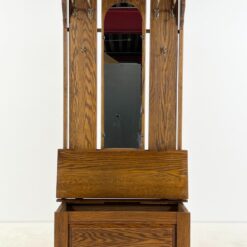 Ąžuolinis prieškambaris su veidrodžiu, kabykla ir skrynia 44x86x183 cm, 43,5 cm