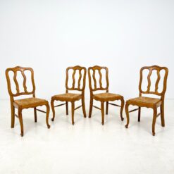 Ąžuolinės kėdės su šiaudų sėdimosiomis 4 vnt. komplektas 56x48x98 cm, 47 cm