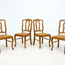 Ąžuolinės kėdės su šiaudų sėdimosiomis 4 vnt. komplektas 56x48x98 cm, 47 cm