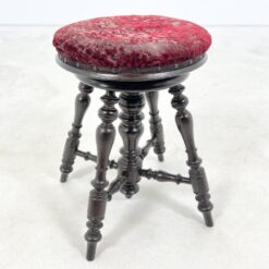 Reguliuojamo aukščio ąžuolinė pianino kėdutė su gobelenu restauracijai 31x31x45(+6) cm