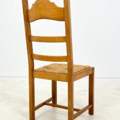 Ąžuolinės kėdės su šiaudų sėdimosiomis 6 vnt. komplektas 50x46x107 cm, 46,5 cm