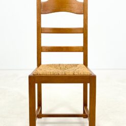 Ąžuolinės kėdės su šiaudų sėdimosiomis 6 vnt. komplektas 50x46x107 cm, 46,5 cm