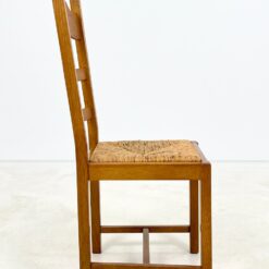 Ąžuolinės kėdės su šiaudų sėdimosiomis 6 vnt. komplektas 50x46x107 cm, 46,5 cm