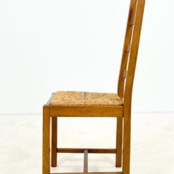 Ąžuolinės kėdės su šiaudų sėdimosiomis 6 vnt. komplektas 50x46x107 cm, 46,5 cm