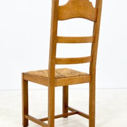 Ąžuolinės kėdės su šiaudų sėdimosiomis 6 vnt. komplektas 50x46x107 cm, 46,5 cm