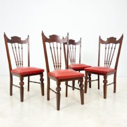 Ąžuolinės kėdės su eko odos sėdimosiomis dalimis 4 vnt. kompl. 57x50x108,5 cm, 47 cm