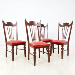 Ąžuolinės kėdės su eko odos sėdimosiomis dalimis 4 vnt. kompl. 57x50x108,5 cm, 47 cm