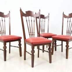 Ąžuolinės kėdės su eko odos sėdimosiomis dalimis 4 vnt. kompl. 57x50x108,5 cm, 47 cm