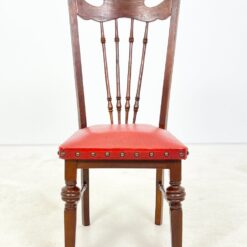 Ąžuolinės kėdės su eko odos sėdimosiomis dalimis 4 vnt. kompl. 57x50x108,5 cm, 47 cm